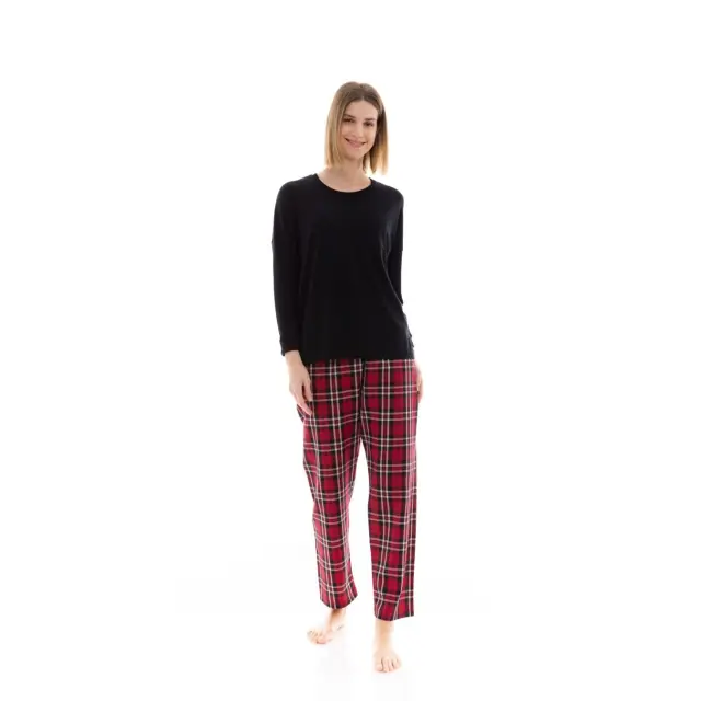 Πιτζάμα Homewear RED-BLACK PLAID W1427 Pink Label - M