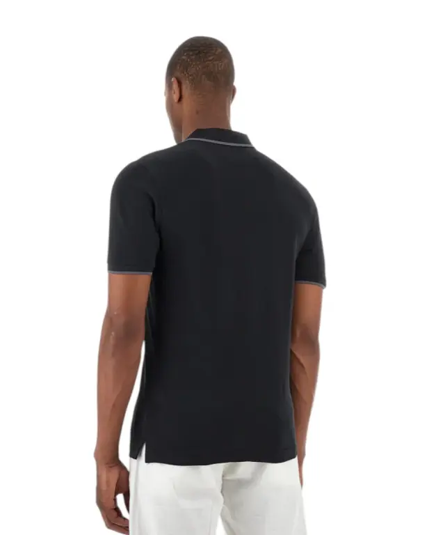 La Martina - Ανδρικό T-Shirt Polo Anthony Regular Fit BPMP04-PK031-09999 Μαύρο 2