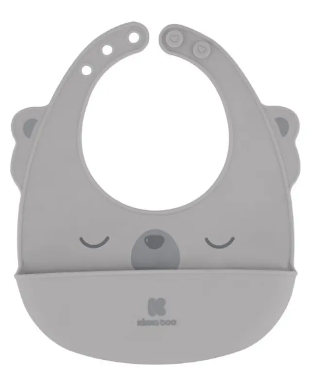 Kikka Boo Σαλιάρα Σιλικόνης Bear With Me Grey 31303030037
