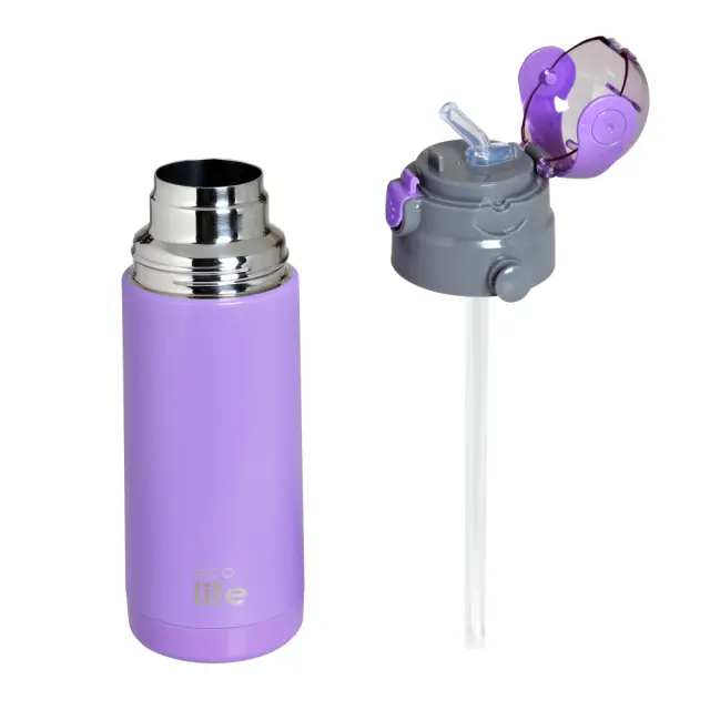 Ecolife® -Ανταλλακτικό Πώμα για Kids Thermos 400ml- Λιλά. 3
