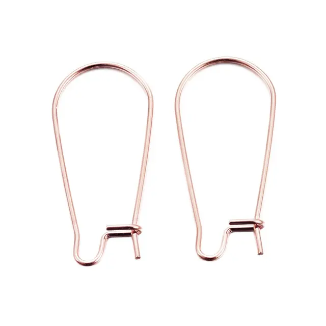 Σκουλαρίκι Kidney 33x12x0.7mm Ανοξείδωτο Ατσάλι 304 Rose Gold - 10τεμ