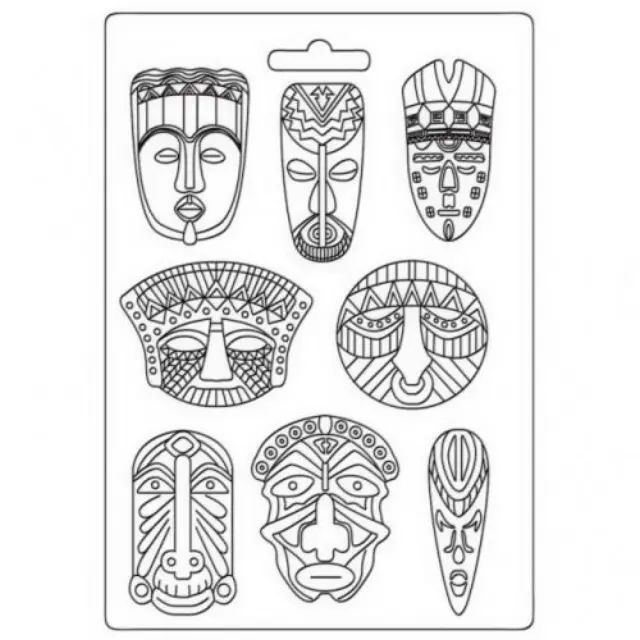 Εύκαμπτο Καλούπι για Σαπούνι-Γύψο - 21x29.7cm - Savana Tribal Masks