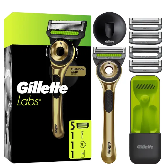 Gillette - GilletteLabs With Exfoliating Bar Razor Champion Gold Edition - Green/Black - Health and Personal Care
