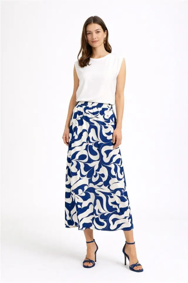 Φούστα εμπριμέ, maxi, BYIKAIA LONG ASKIRT, B.young - 34 2