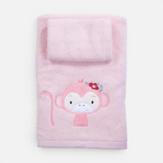 Πετσέτες Παιδικές Σετ 2τεμ. Wild & Sweet Nef Nef Homeware, 100% ΒΑΜΒΑΚΙ - PINK (041050)