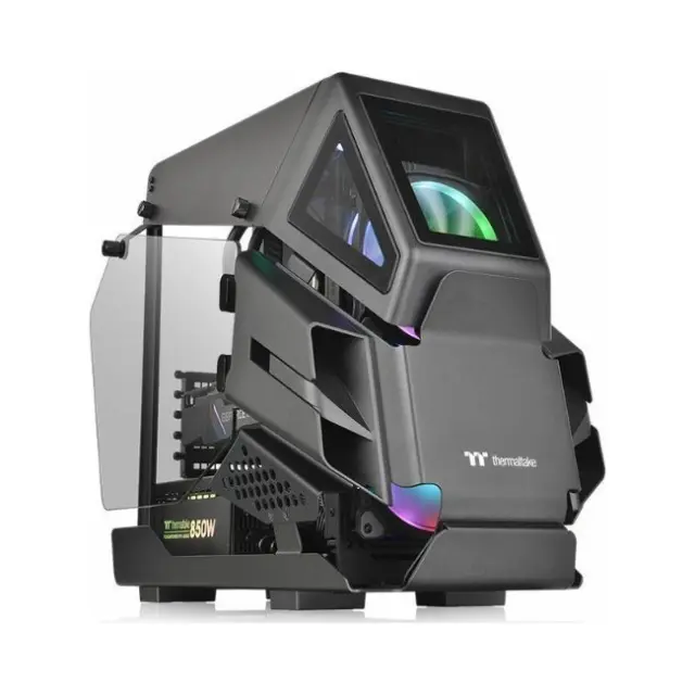 Thermaltake PC Case AH T200 Tempered Glass Mini ITX Micro Tower Black (CA-1R4-00S1WN-00)