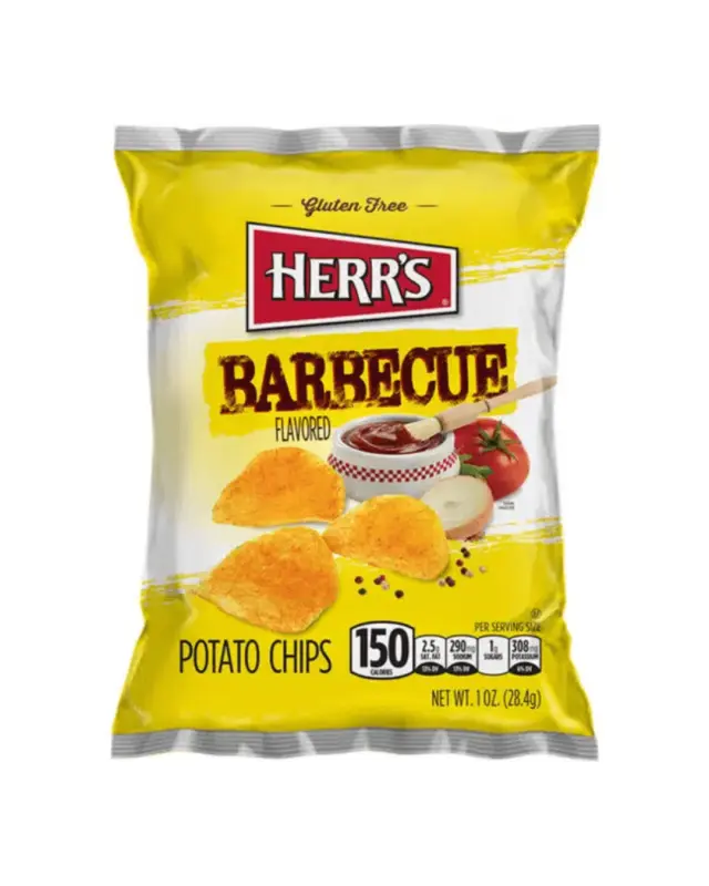 Herr's Barbecue Potato Chips ΧΓ 28gr (Aνάλωση κατά προτίμηση πριν από 02/11/26)
