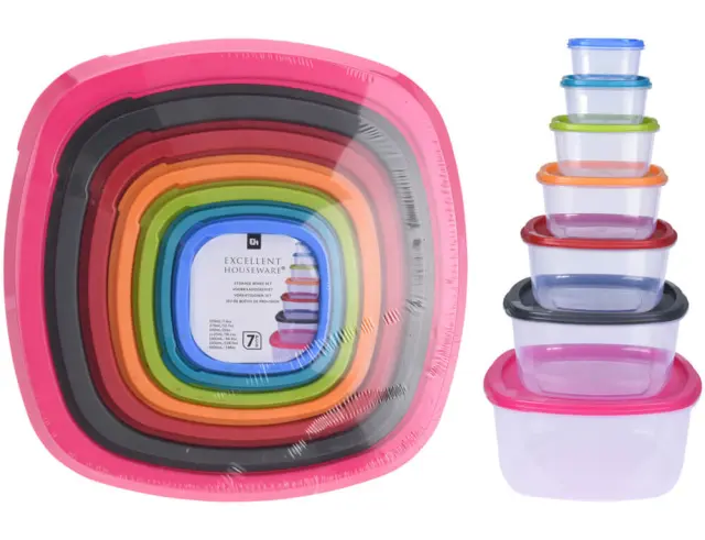 Σετ Δοχεία Αποθήκευσης Τροφίμων Excellent Houseware με χωρητικότητες 225ml, 375ml, 650ml, 1125ml, 1.9L, 3.2L, 5.5L - 7 τεμάχια 911000160 2