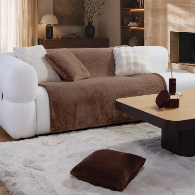 Ριχτάρι Διθέσιου Καναπέ Edinber 180x250 Nef Nef Homeware, 100% ΠΟΛΥΕΣΤΕΡΑΣ - BEIGE (040950)