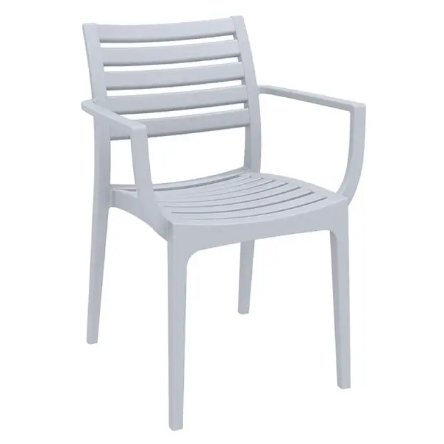 Πολυθρόνα Στοιβαζόμενη ARTEMIS Silver Grey PP 58x58x82cm