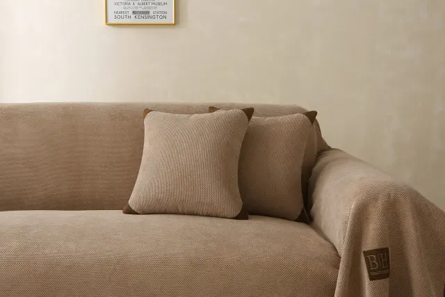Διακοσμητική Μαξιλαροθήκη 42x42 Beauty Home Camel Art 8241 Μπεζ Microvelour 2