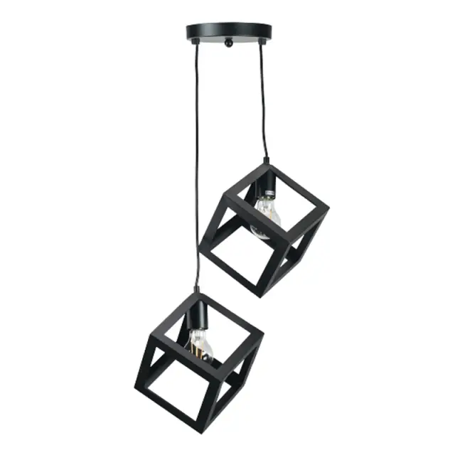 InLight Κρεμαστό φωτιστικό από μαύρο μέταλλο 2XE27 D:20cm (4400-2-BL-ΡΟΖΕΤΑ)