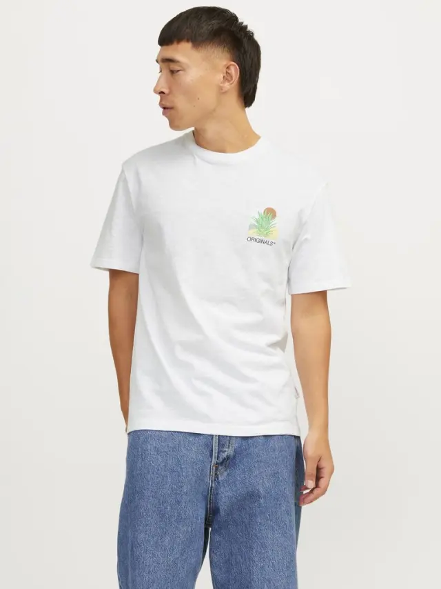 JORARUBA CHEST EMB TEE SS CREW NECK bright white - XXL 3