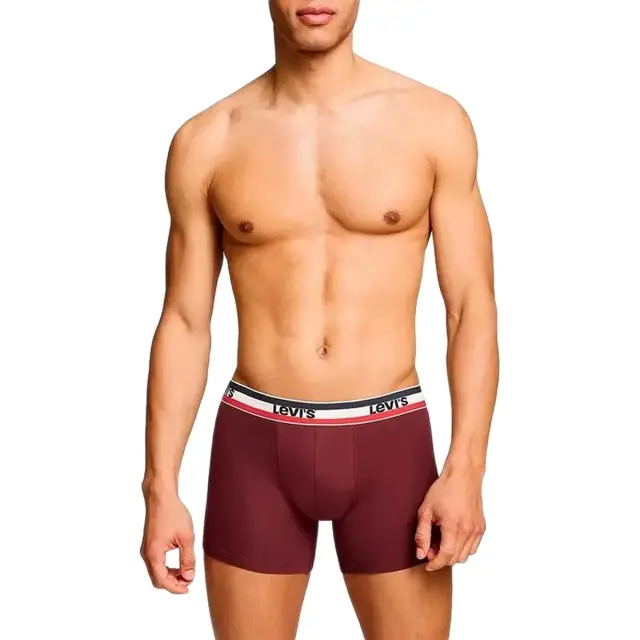 Levi's Ανδρικό Boxer Super Soft Boxer Brief - Τριπλό Πακέτο, Χρώμα Κόκκινο-Μαύρο-Πράσινο - XL 3