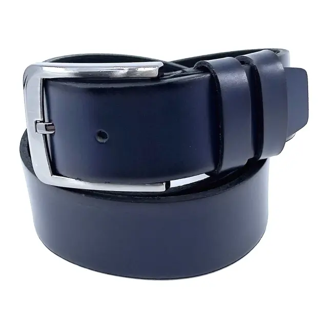 Μπλε Δερμάτινη Ζώνη Full Grain 4 cm - 155 cm