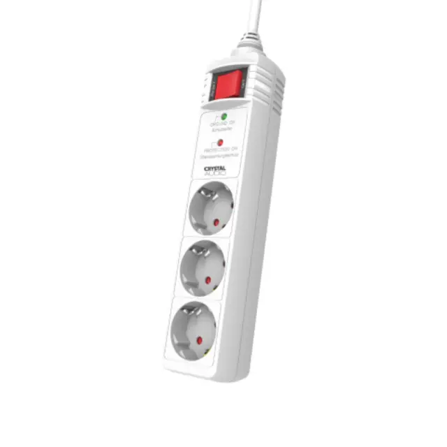 ΠΟΛΥΠΡΙΖΟ ΠΡΟΣΤΑΣΙΑΣ CP3-1300-70 ΣΟΥΚΟ 3 ΘΕΣΕΩΝ 1300J/70dB ΛΕΥΚΟ CRYSTAL AUDIO