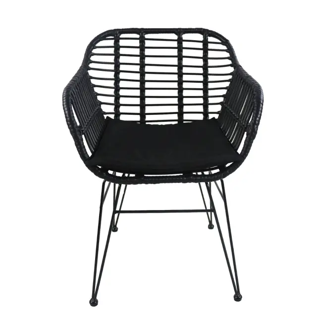 Καρέκλα Κήπου ACTORIUS Μαύρο Μέταλλο/Rattan 57x53x81cm 2