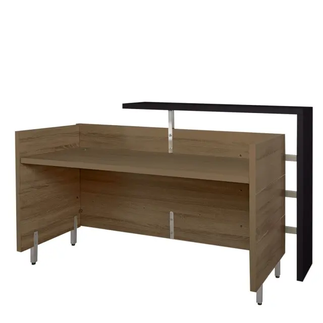 Reception-Γραφείο PROLINE Καρυδί/Μαύρο Μελαμίνη 180x75x110cm 2