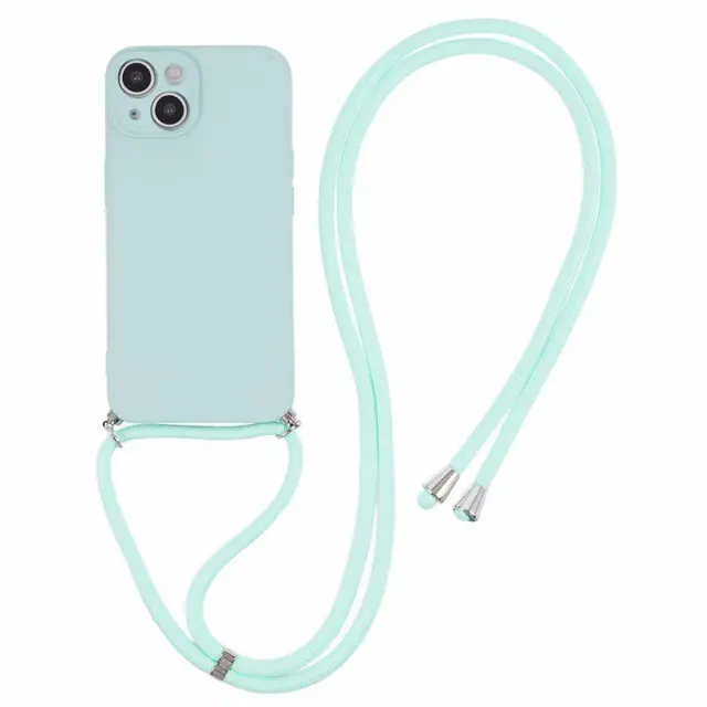 Θήκη Σιλικόνης με Κορδόνι για το Λαιμό για iPhone 14- Mint OEM