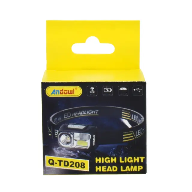 Andowl Επαναφορτιζόμενος Φακός Κεφαλής LED Αδιάβροχος με Μέγιστη Φωτεινότητα 400lm Q-TD208 2