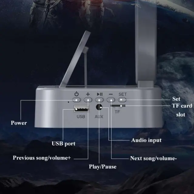 Ασύρματο μαγνητικό RGB ηχείο Bluetooth Αστροναύτης με βάση στήριξης Y-588 2