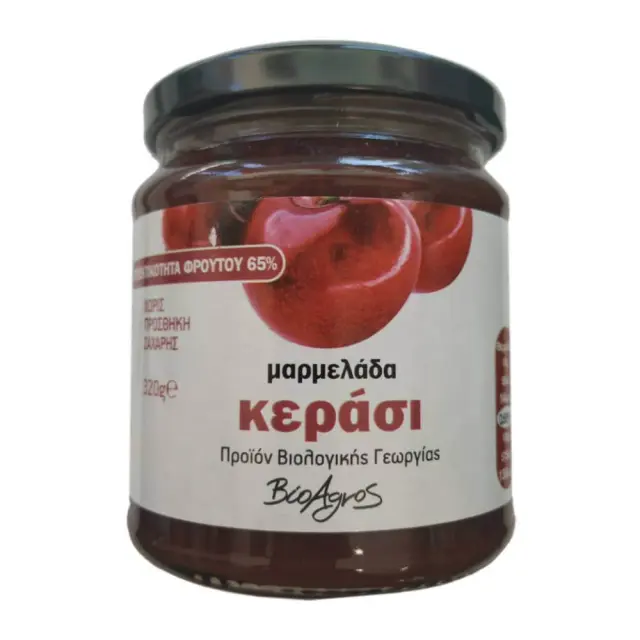 Μαρμελάδα Κεράσι, Χωρίς Ζάχαρη, Βιοαγρός, Bio, 320γρ