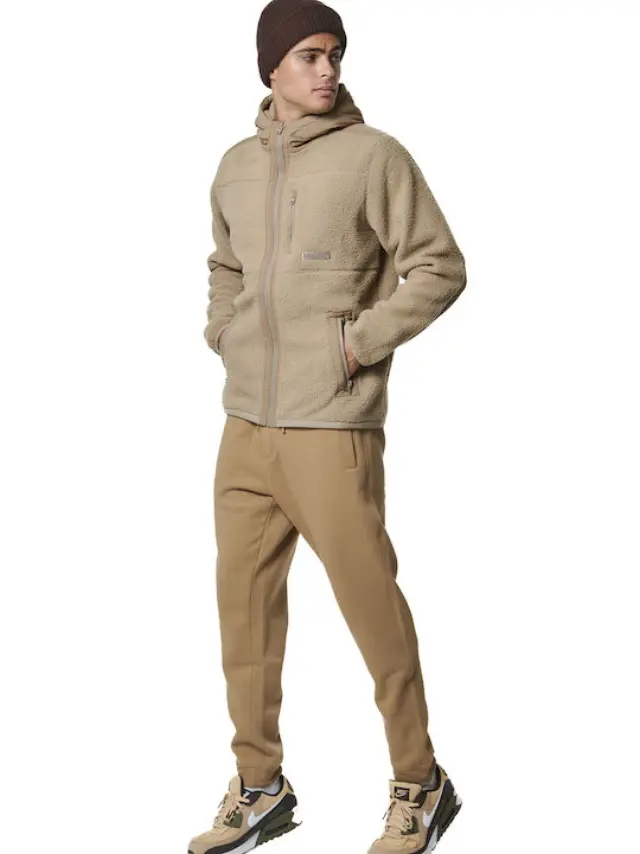 Body Action Ανδρικό Παντελόνι Φόρμας Fleece 023444-NATURALMOCHA - XL 3