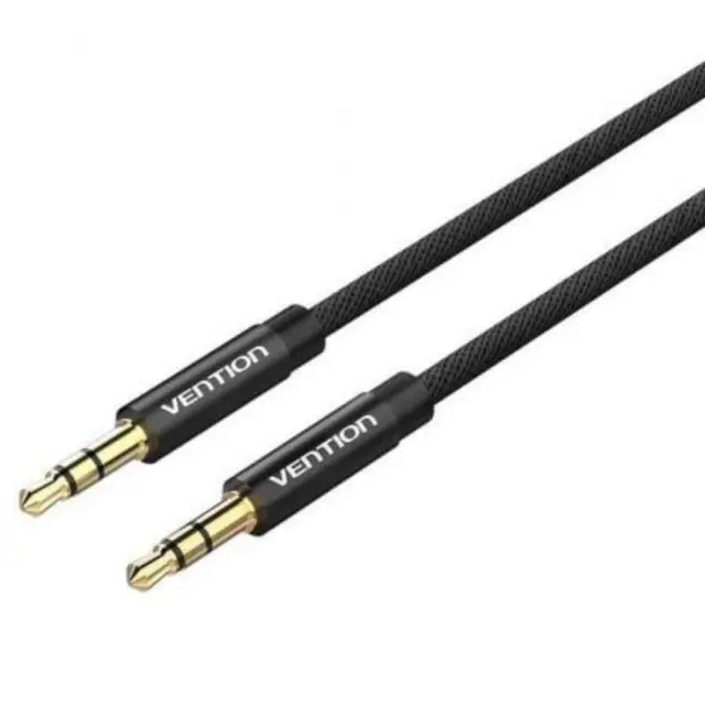 VENTION Fabric Braided 3.5mm Male to Male Audio Cable 1M Black Metal Type (BAGBF) (VENBAGBF)