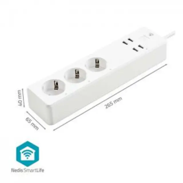 WiFi Smart πολύπριζο 3 θέσεων και 4 θυρών USB. 2