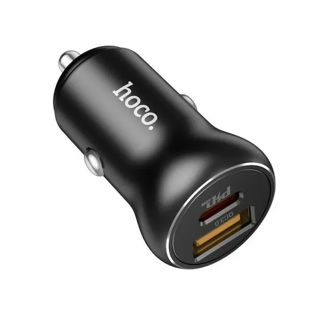 Hoco Φορτιστής Αυτοκινήτου 30W με Θύρες USB-A, USB-C Χωρίς Καλώδιο Μαύρο NZ5 3