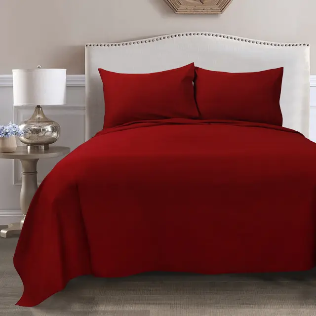 Σετ Σεντόνια 165x200+37 Υπέρδιπλα Beauty Home 4 Seasons 12000 Red Με Λάστιχο100% Βαμβακοσατέν