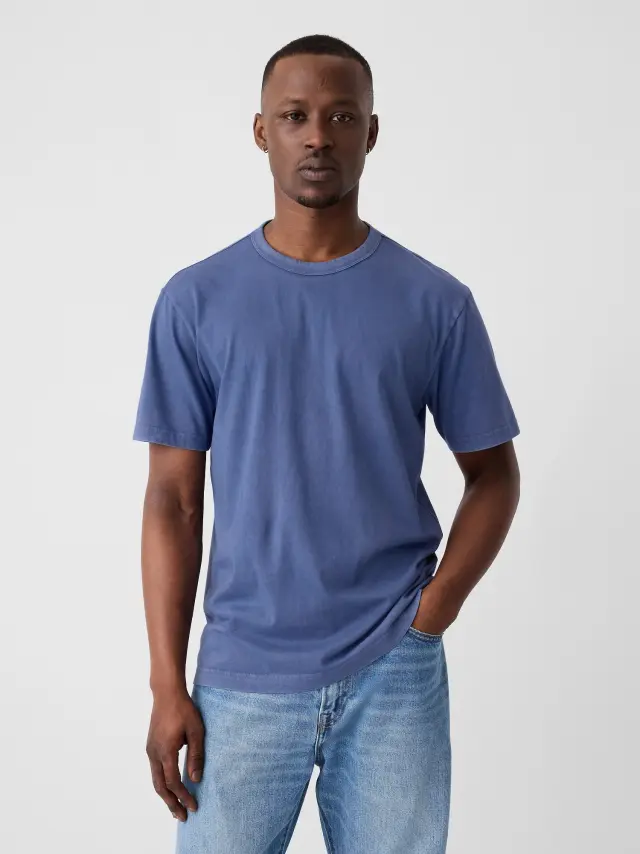 Μπλε Vintage-Wash Crewneck Μπλούζα bainbridge blue - S