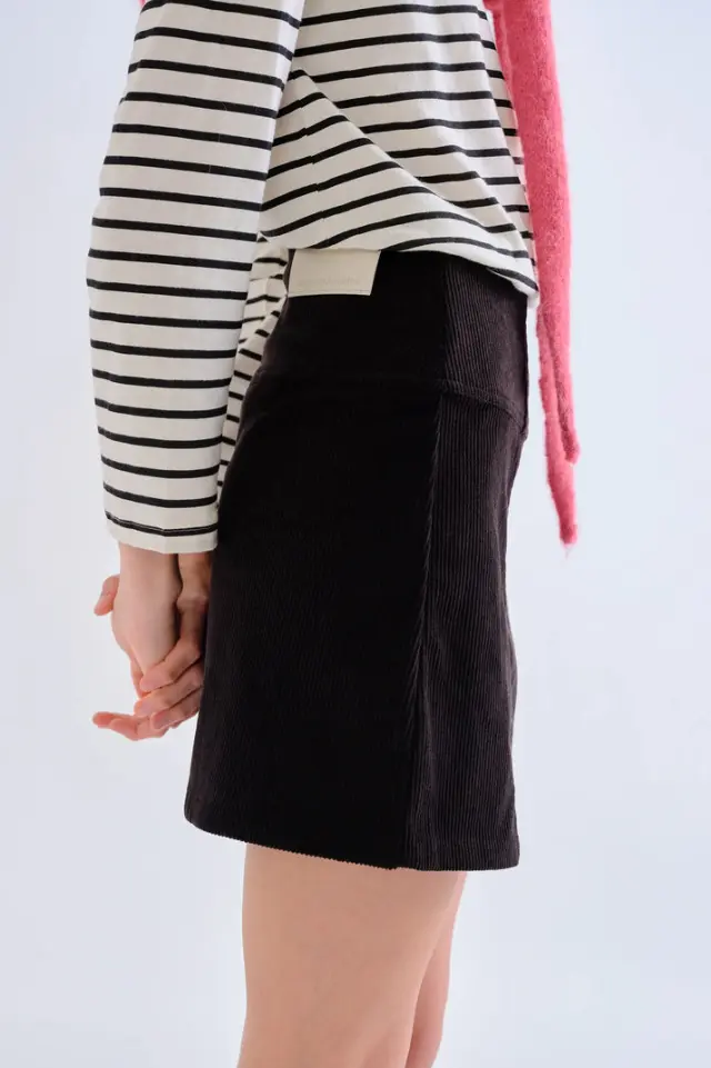 COMPANIA FANTASTICA CORDUROY MINI SKIRT(63C/11030 BLACK) - L 3