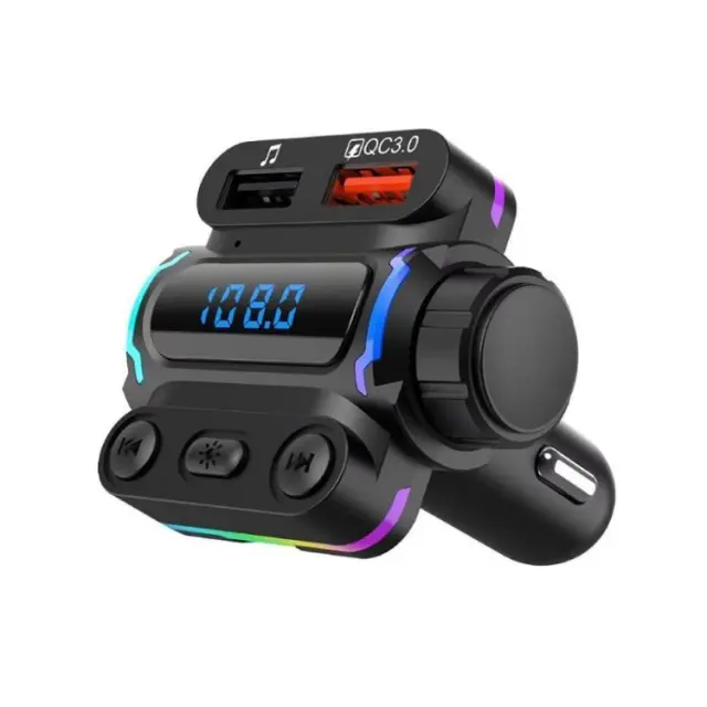 Aerbes AB-CZ04 Multifunctional Wireless Car RGB MP3 Player FM Transmitter PD 20W 3
