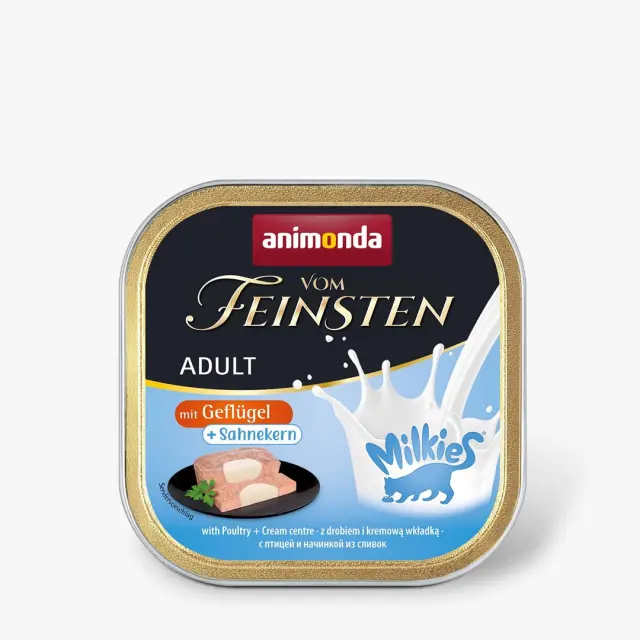 ANIMONDA Vom Feinsten Adult Milkies with Poultry and Creamy Filling - Wet Cat Food - 100g