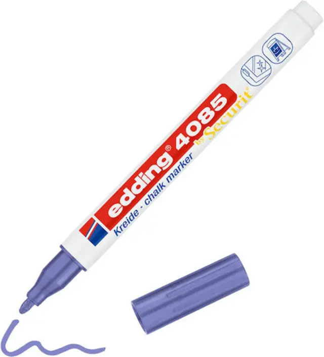 Μαρκαδόρος Υγρής Κιμωλίας Chalk Marker 4085 Pastel Βιολέ (Edding)