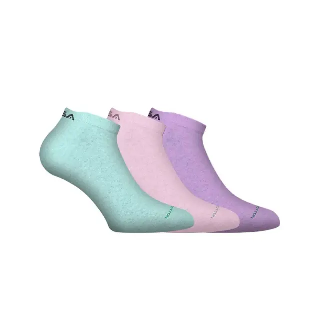 GSA Women's Aero 365 Trainer 3 Pair Organic Cotton Low Cut Socks Πολύχρωμο 8216143-51 (GSA) - Small