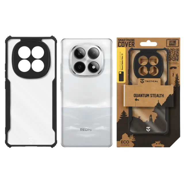 Tactical Quantum Stealth Cover for Xiaomi Redmi Note 15 5G Clear/Black 3