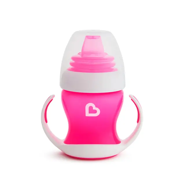 Munchkin Gentle First Cup Εκπαιδευτικό Κύπελλο με Λαβές Χρώμα Ροζ 4m+ 118ml