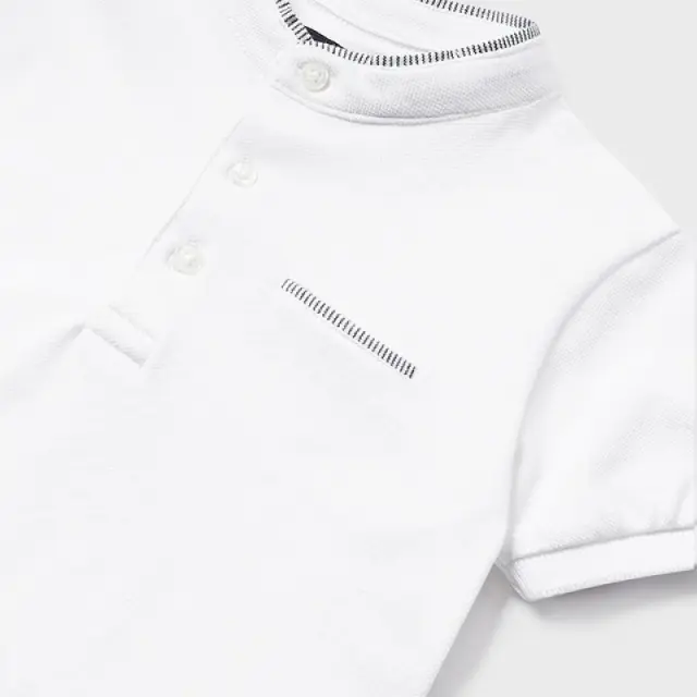 Baby 6 μηνών έως 4 ετών Πόλο γιακάς μάο Better Cotton λευκό - 2Ε 2