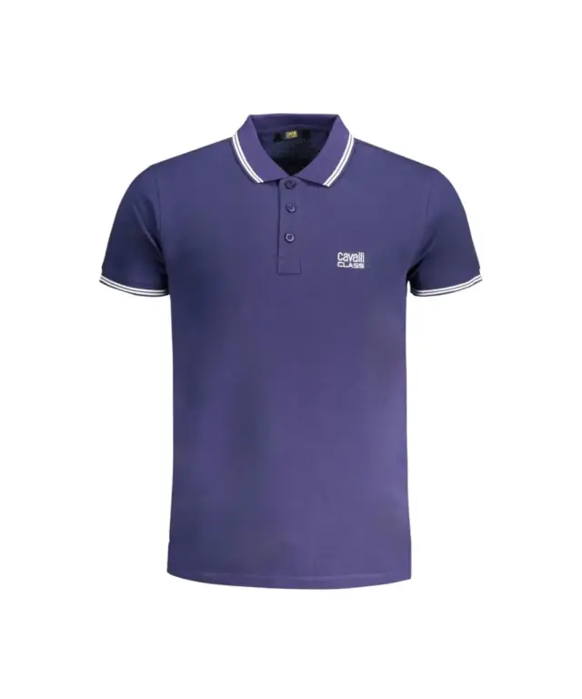Cavalli Class - Ανδρική Μπλούζα Κοντομάνικη Polo Πικέ QXT64YKB002-04900 Μπλε Ναυτικό 3