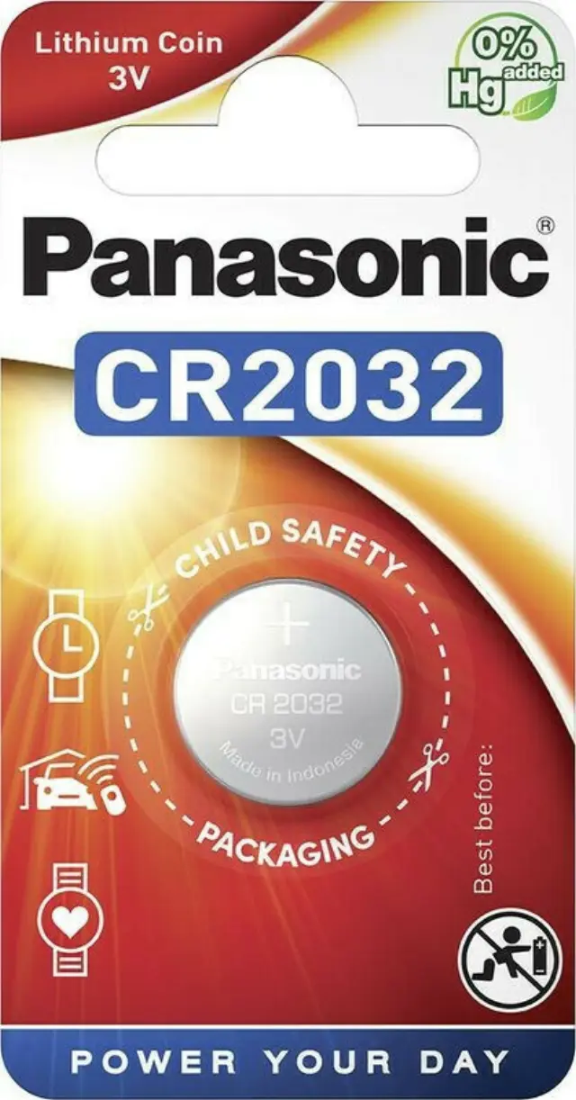 Buttoncell Panasonic CR2032 3V Τεμ. 1
