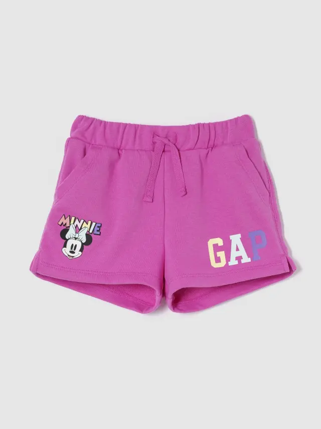 Ροζ babyGap | Disney Minnie Mouse Logo Pull-On Σορτς STANDOUT PINK - 18-24M