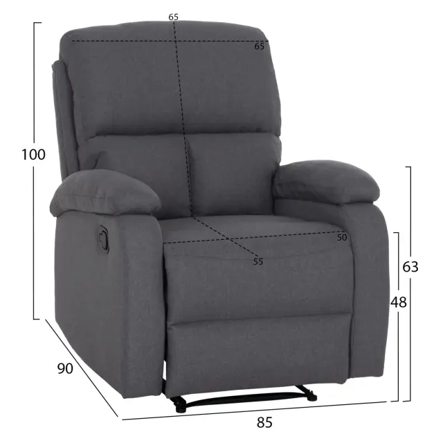 ΠΟΛΥΘΡΟΝΑ RELAX FB93296.01 ΓΚΡΙ ΥΦΑΣΜΑ 81x94x97Υεκ. 2