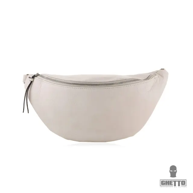 Ghetto Large Minimal Leather Crossbody Bag | Everyday Waist + Shoulder Bag Ivory