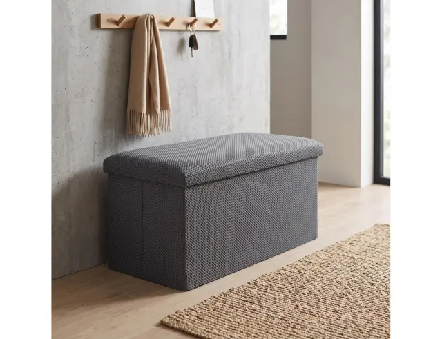 Ταμπουρέ Atom Home Deco Factory με αποθηκευτικό χώρο και διαστάσεις 76x38x38cm - Grey HD0471