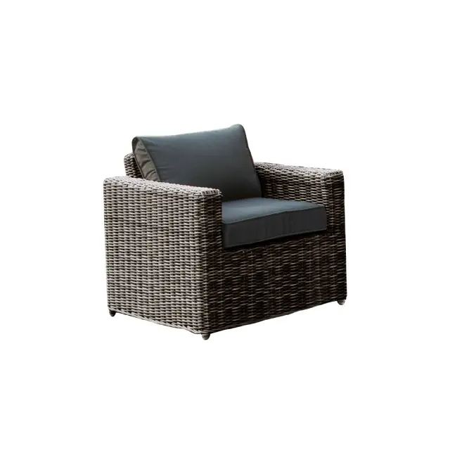 Πολυθρόνα ARIZONA Αλουμίνιο/Wicker Καφέ (Γκρι) 77x77x73cm
