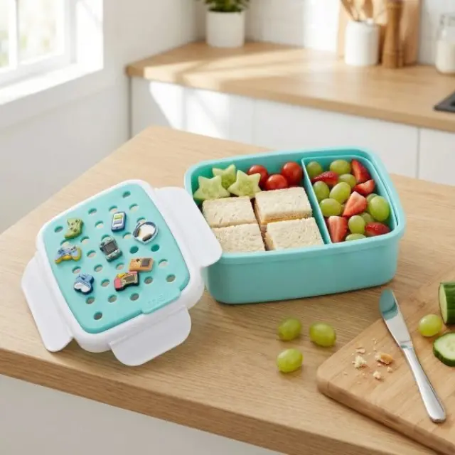 Melii Bento Φαγητοδοχείο Με Charms 0.88Lt Πράσινο MEL27610 3