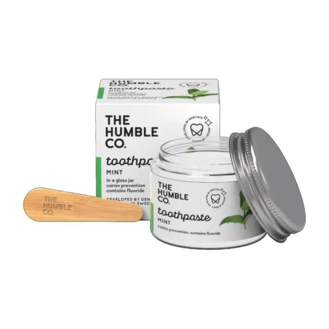 The Humble Co. Natural Toothpaste in Jar Φυσική Οδοντόκρεμα σε Γυάλινο Βάζο με Φθόριο, Fresh Mint, 50ml