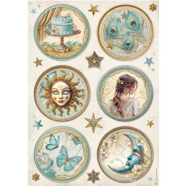 Stamperia Ριζόχαρτο για Decoupage - Masquerade 6 Rounds - A4